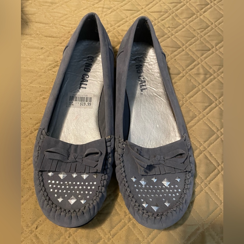 Ladies casual slip ons, grayish blue, slightly used. Very cute.